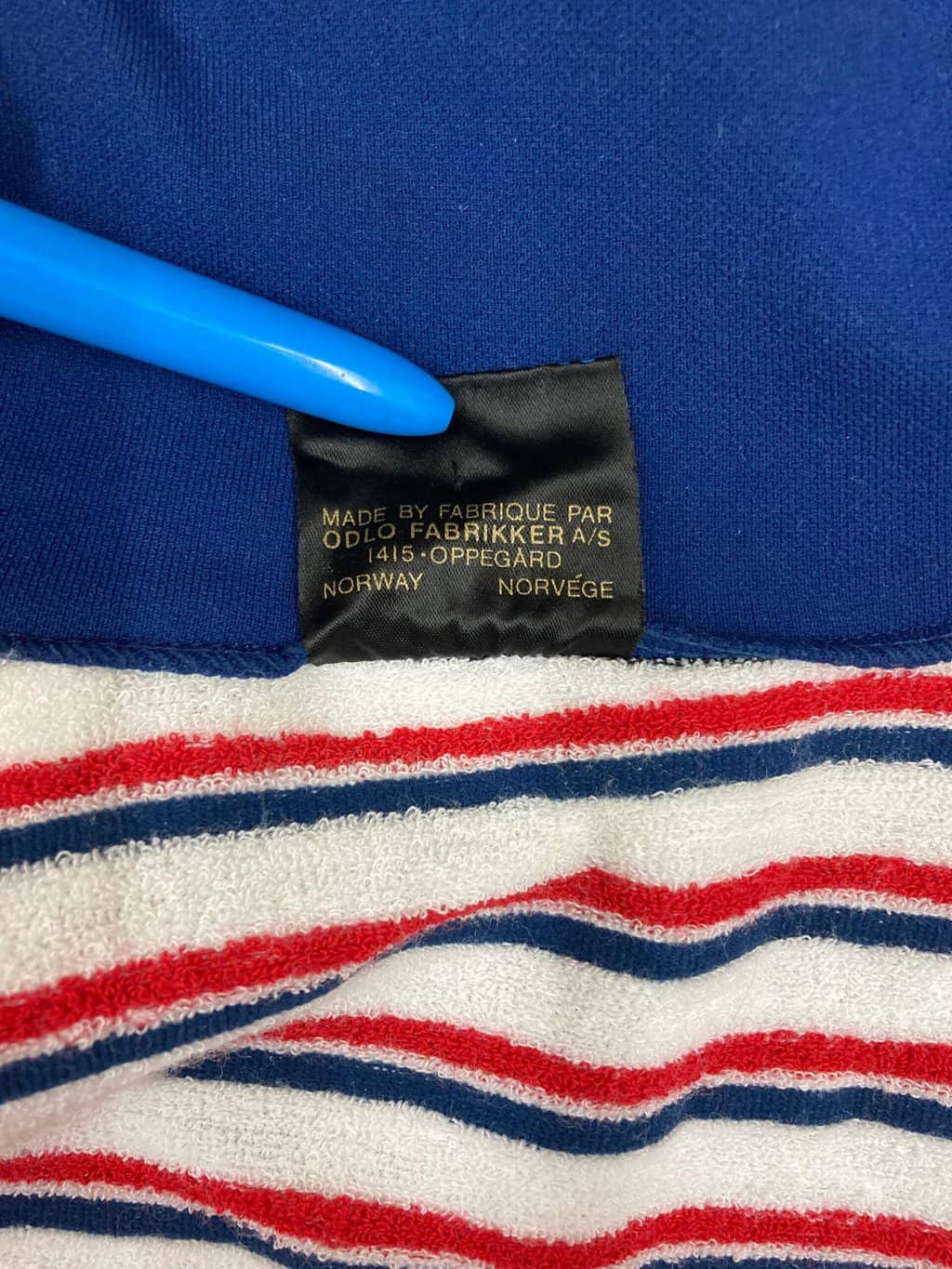 Vintage 70s Odlo Of Norway Sports Jacket In Red And Blue With Striped Lining Made In Norway Medium 7