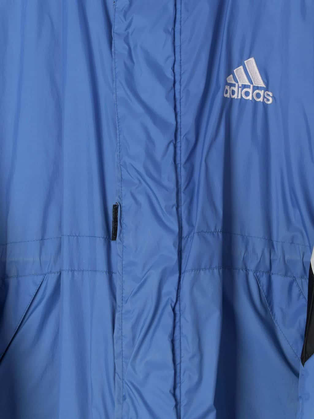 Vintage 90s Adidas Padded Sports Jacket Tri Colour With Spell Out Logo On The Back Large 4