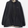 Vintage 90s Kappa Reversible Hooded Jacket Black With Beige Fleece Large Xl