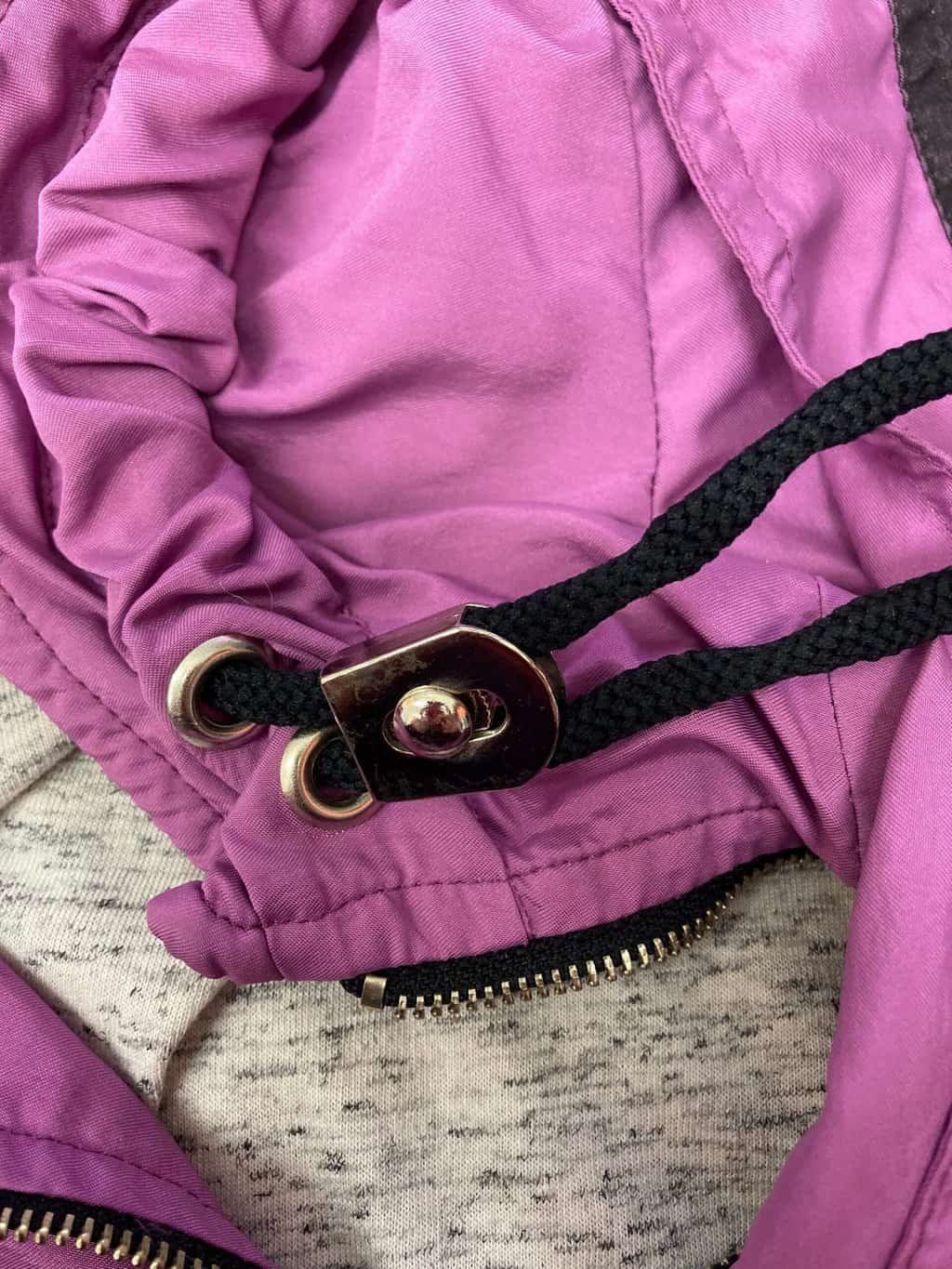 Vintage 90s Quarter Zip Windbreaker Black Purple By Belfe Made In Italy Medium Large 5