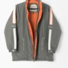Vintage Champion Padded Sports Jacket Grey With Orange Lining Small