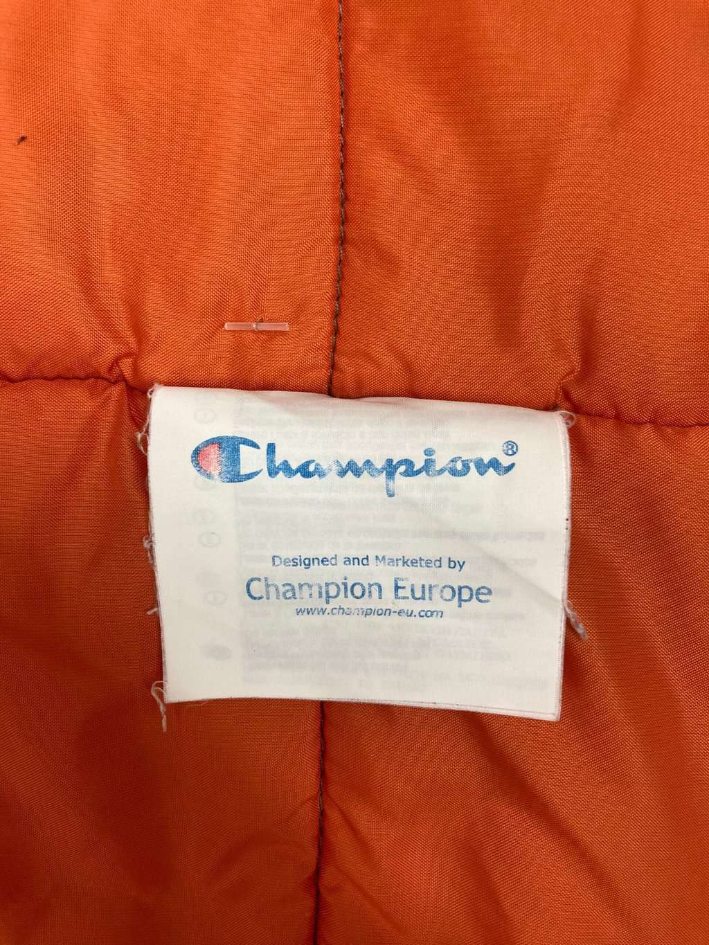Vintage Champion Padded Sports Jacket Grey With Orange Lining Small 5
