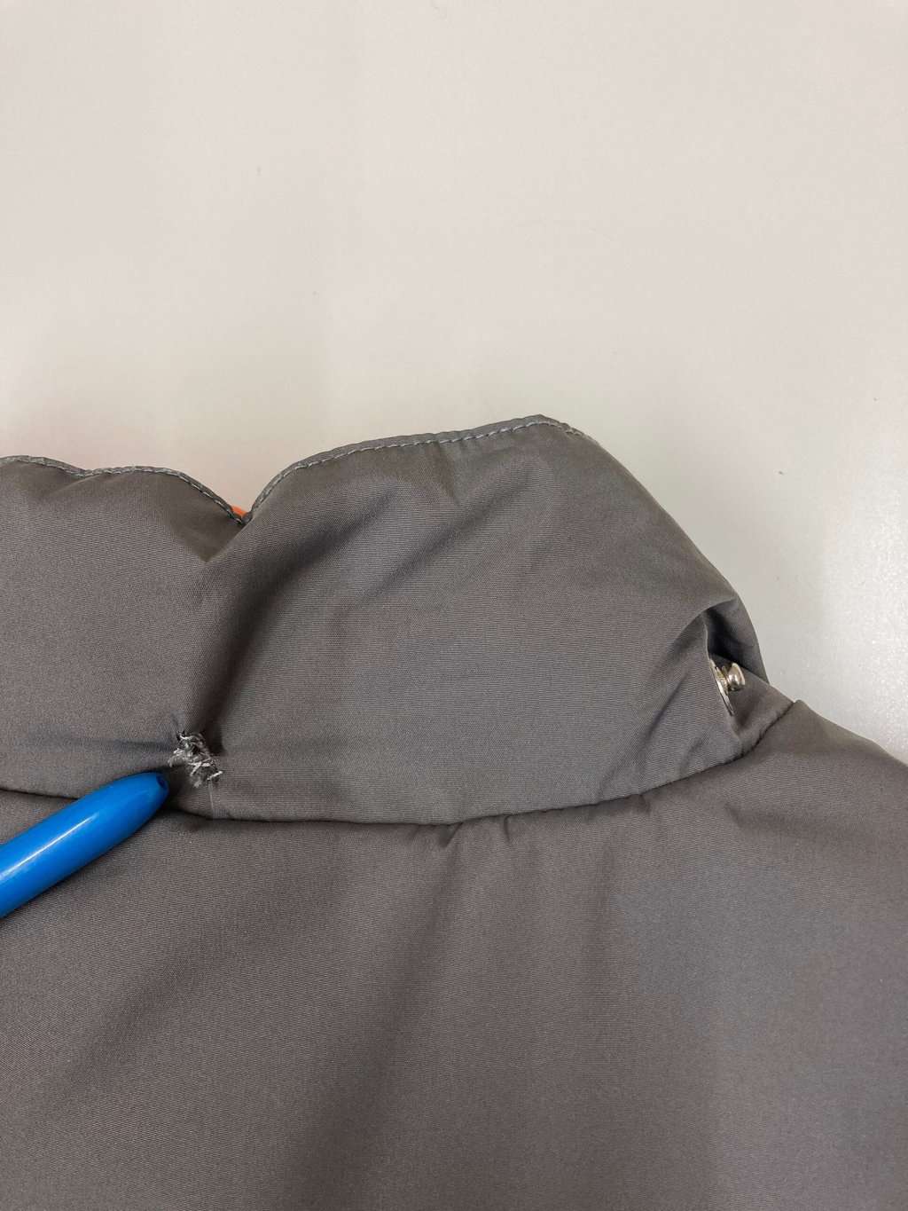 Vintage Champion Padded Sports Jacket Grey With Orange Lining Small 7