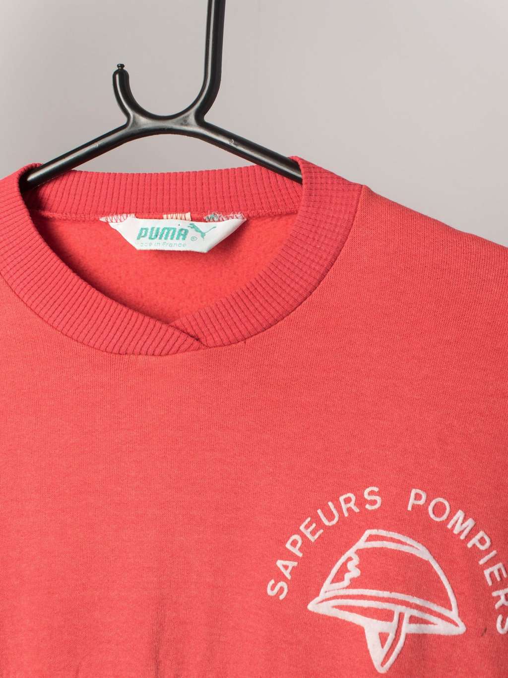 Vintage 80s Puma Sweatshirt From French Fire Fighters With Sappers Pompiers Logo Rare Made In France Medium Large 2