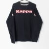 Vintage 90s Kappa Spellout Sweatshirt In Navy With Red And White Embroidered Logos Medium