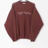 Vintage 90s Sergio Tacchini Sweatshirt Spellout Rust Brown Cotton Large Xl