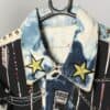 Vintage Rockins Denim Jacket Hand Customised Bleached Design Small 6