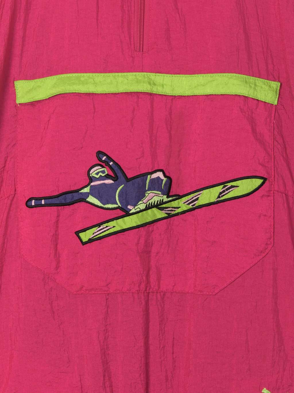 90s Vintage Puma Shell Jacket 1 4 Zip Ski Jacket With Skier And Lime Green Details Large 2