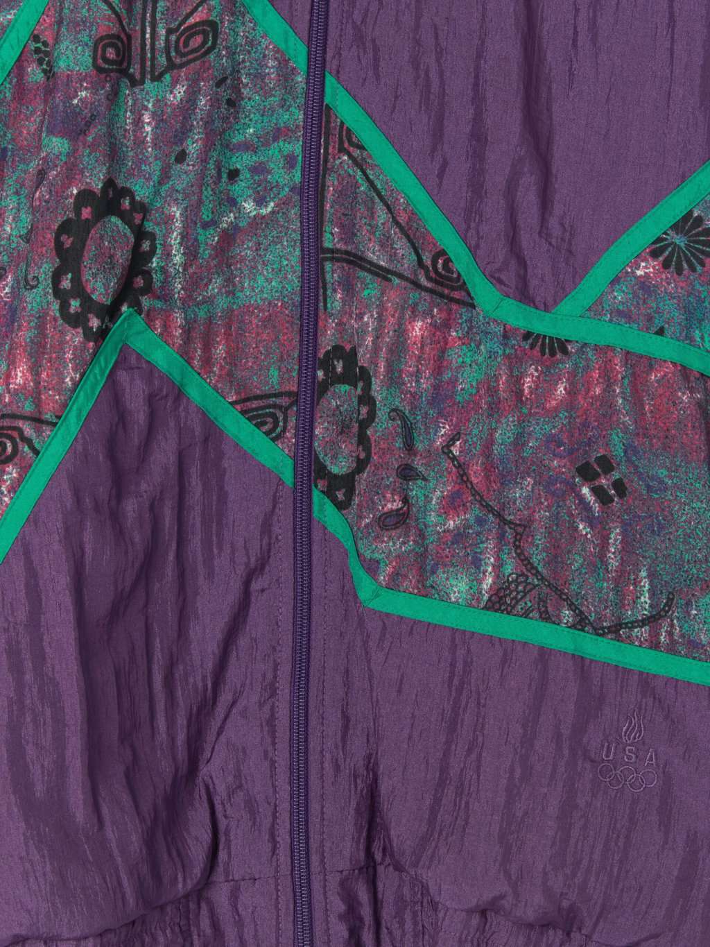 90s Vintage Womens Purple Shell Jacket Usa Olympic Apparel Medium 2