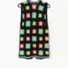 Vintage Longline Crochet Vest Waistcoat Floral Yellow Purple Blue Hippy Vibes 1970s Xs Small 3