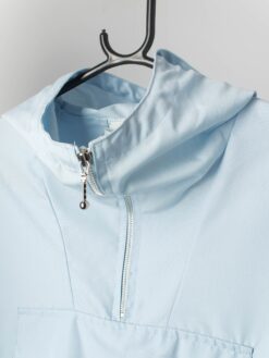 Vintage Womens Sky Blue Lightweight Parka Jacket With Hood And Drawstring Waist Medium Large 2