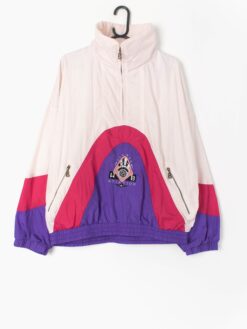 Womens Vintage Bogner Shell Jacket Windbreaker 90s White Pink Purple Xl