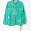 Womens Vintage Mint Green Windbreaker By Lutha Sports 90s Abstract Pattern Small Medium