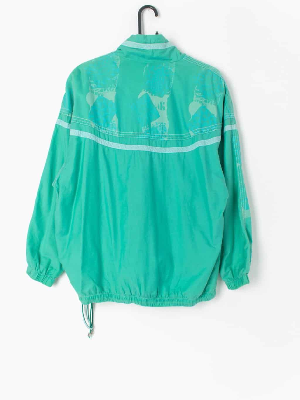 Womens Vintage Mint Green Windbreaker By Lutha Sports 90s Abstract Pattern Small Medium 3