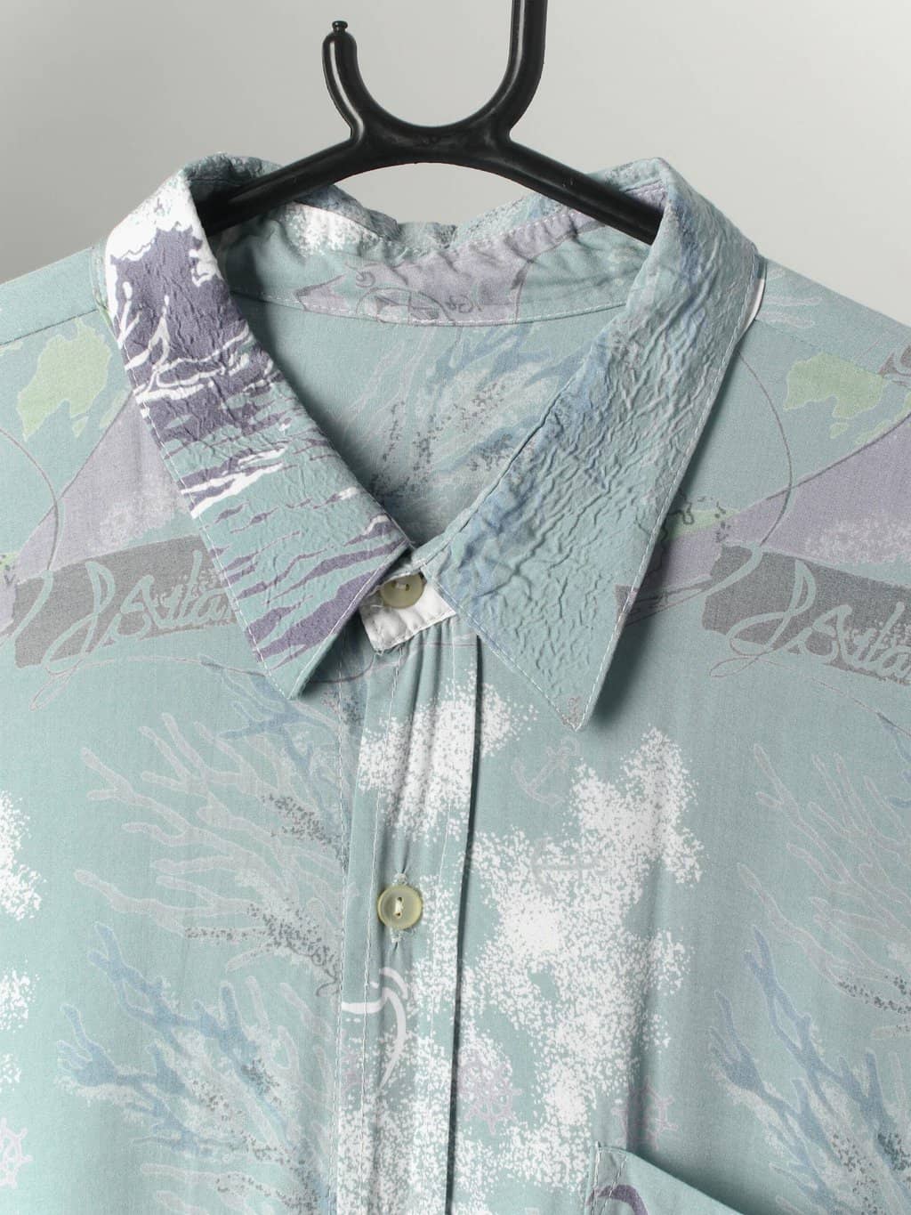 Mens Long Sleeve Abstract Shirt With Nautical Illustrations 2xl 2