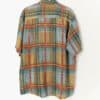 90s Vintage Plaid Short Sleeve Silk Shirt In Orange Red Blue And Green Large 3