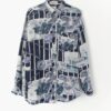 Mens Patterned Silk Shirt With Detailed Rope And Sailor Pattern Medium