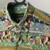 Mens Vintage Crazy Print Shirt With Stunning Pattern In Green Mustard Yellow Navy Medium 2