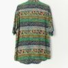 Mens Vintage Crazy Print Shirt With Stunning Pattern In Green Mustard Yellow Navy Medium 3