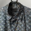 Patterned Silk Shirt With Repeat Geometric Pattern In Blue And Yellow Medium 2