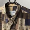 Vintage Abstract Shirt In Brown Beige And Navy Slightly Cropped Shape Large Xl 2