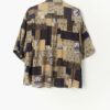 Vintage Abstract Shirt In Brown Beige And Navy Slightly Cropped Shape Large Xl 3