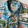 Vintage Mens Vibrant Shirt With Gorgeous Costal Paradise Scenes Xl 2