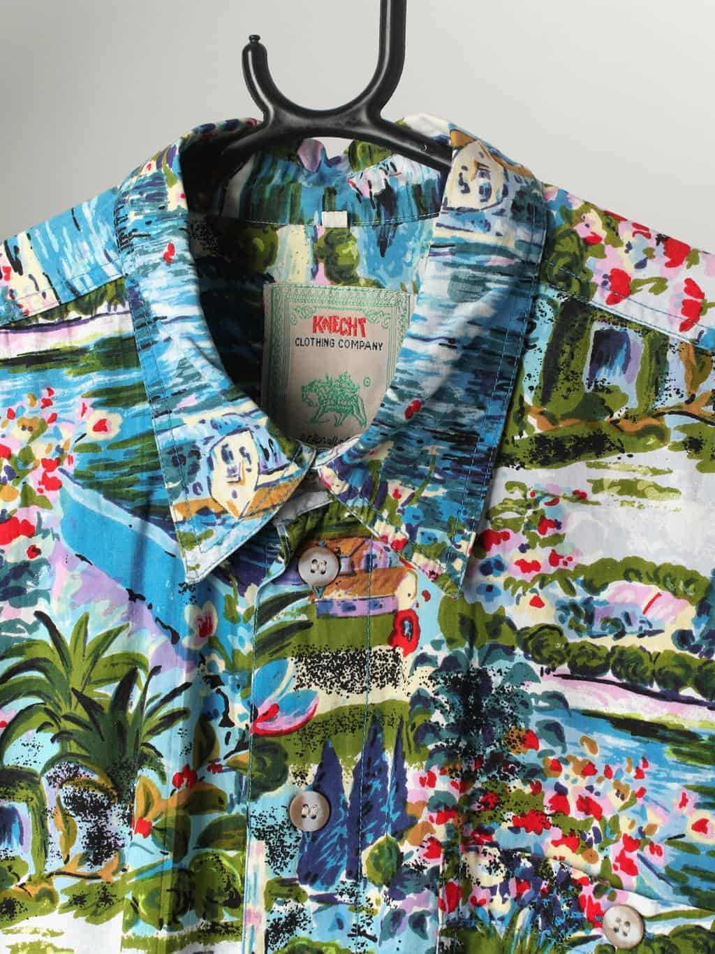 Vintage Mens Vibrant Shirt With Gorgeous Costal Paradise Scenes Xl 2