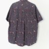 90s Mens Vintage Abstract Shirt Navy Blue With Unique Fish And Hook Print Large 3