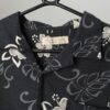 90s Silk Vintage Hawaiian Shirt Dark Blue With White Floral And Blue Plant Print Xl 2