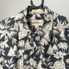 90s Vintage Hawaiian Shirt Dark Blue Cotton With Cream Floral And Sail Boat Print Large 2
