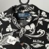 90s Vintage Ralph Lauren Hawaiian Shirt Bold In Black And White Floral And Island Print Large 2