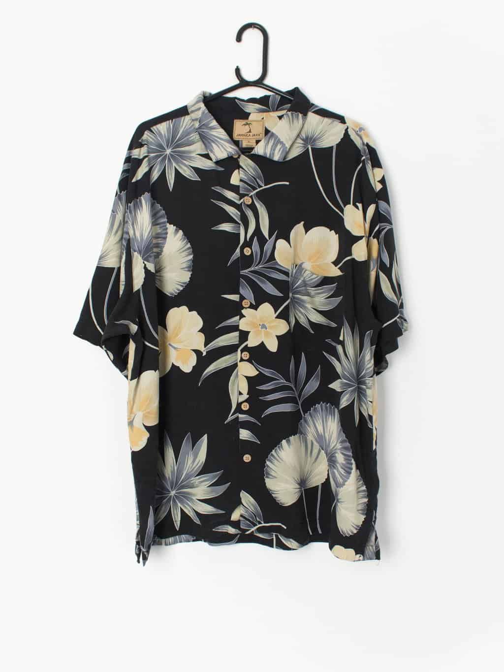 Vintage Dark Silk Hawaiian Shirt