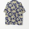 Mens Vintage Quicksilver Hawaiian Shirt Blue And Mustard Yellow Floral Print Large 3