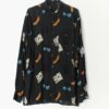 Mens Vintage Shirt With Crazy Abstract Fruit Design And Long Sleeves Medium Large