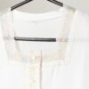 Vintage 50s 60s Blouse White Square Lace Neckline With Floral Design Xs Small 2