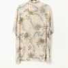 Vintage 90s Mens Hawaiian Cream Shirt With Large Leaf Pattern And Palm Trees Xl 3