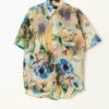 Vintage Abstract Shirt With Artistic Watercolour Style Floral Summer Garden Pattern Medium