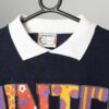Vintage Collared Sweatshirt 80s Deadstock With Colourful Pattern Printed Logo Small 2