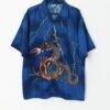 Vintage Dragon Shirt With Eye Catching Graphics Of Large Dragon And Lightning Large Xl