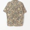 Vintage Hawaiian Shirt Sage Green With Stunning Tiled Postage Stamp Design Medium Large 2