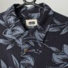 Vintage Hawaiian Shirt Silk Dark Navy And Blue Floral Print Medium 2