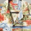 Vintage Hilo Hattie Hawaiian Shirt With Island Scene Including Female Figure Medium Large 2