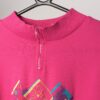 Vintage Hot Pink Sweatshirt 1 4 Zip With Textured Fabric And Spring Floral Motif Medium 3
