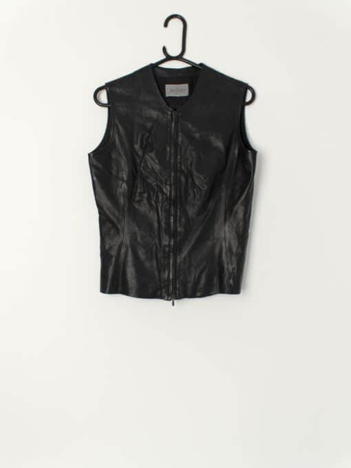 Vintage Jane Norris Leather Top With Zip Front Medium