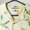 Vintage Lee Hawaiian Shirt Pastel Mint Green With Bold Blue And Yellow Floral Print Medium 2