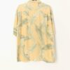 Vintage Mens Hawaiian Pastel Yellow Shirt With Soft Green Large Leaf Design 100 Silk Medium 3