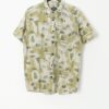 Vintage Patagonia Short Sleeve Shirt Mixed Green Forest Print With Bears Medium Large