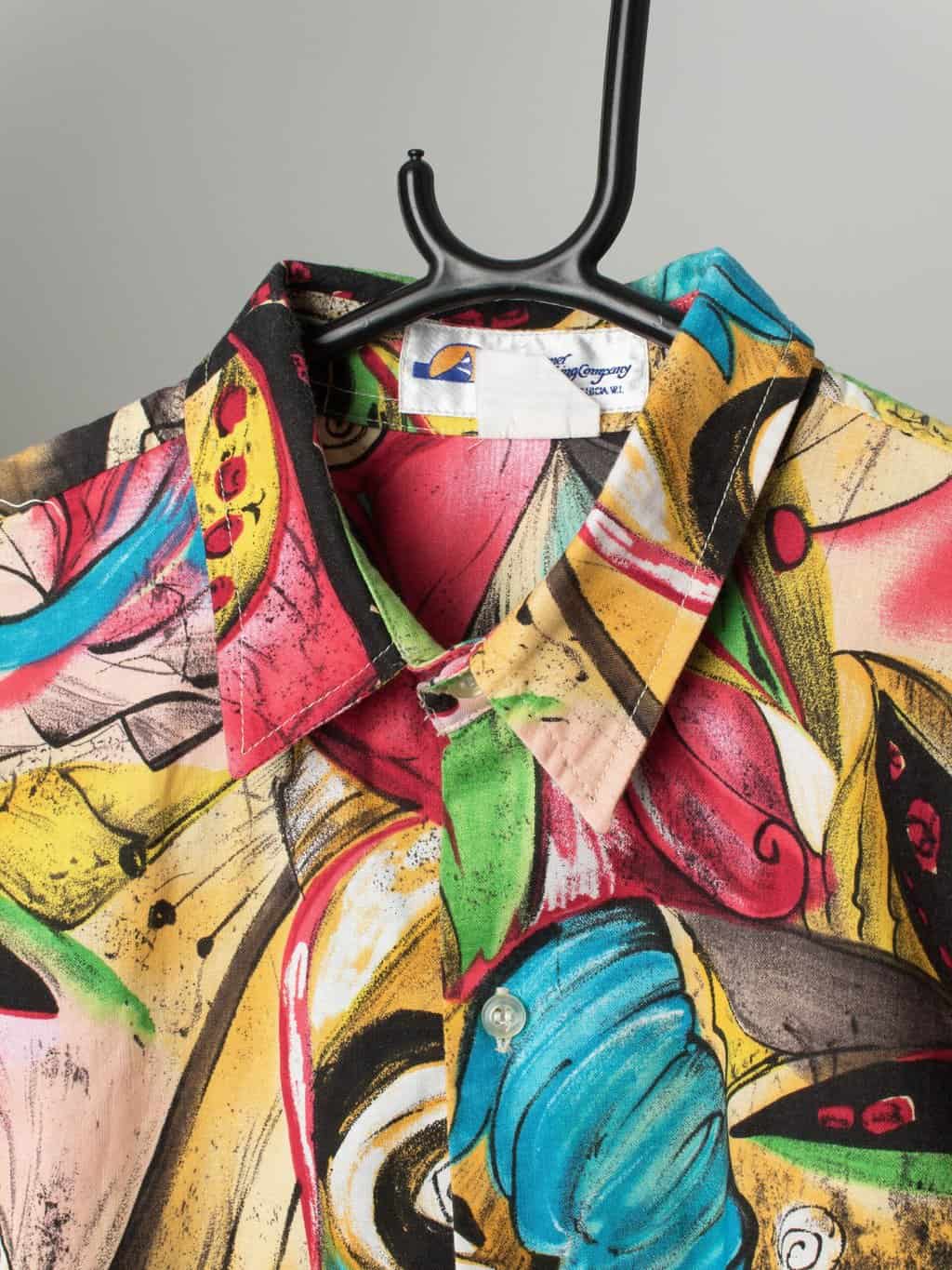 Vintage Printed Shirt With Loud Abstract Art Style Print Medium 2