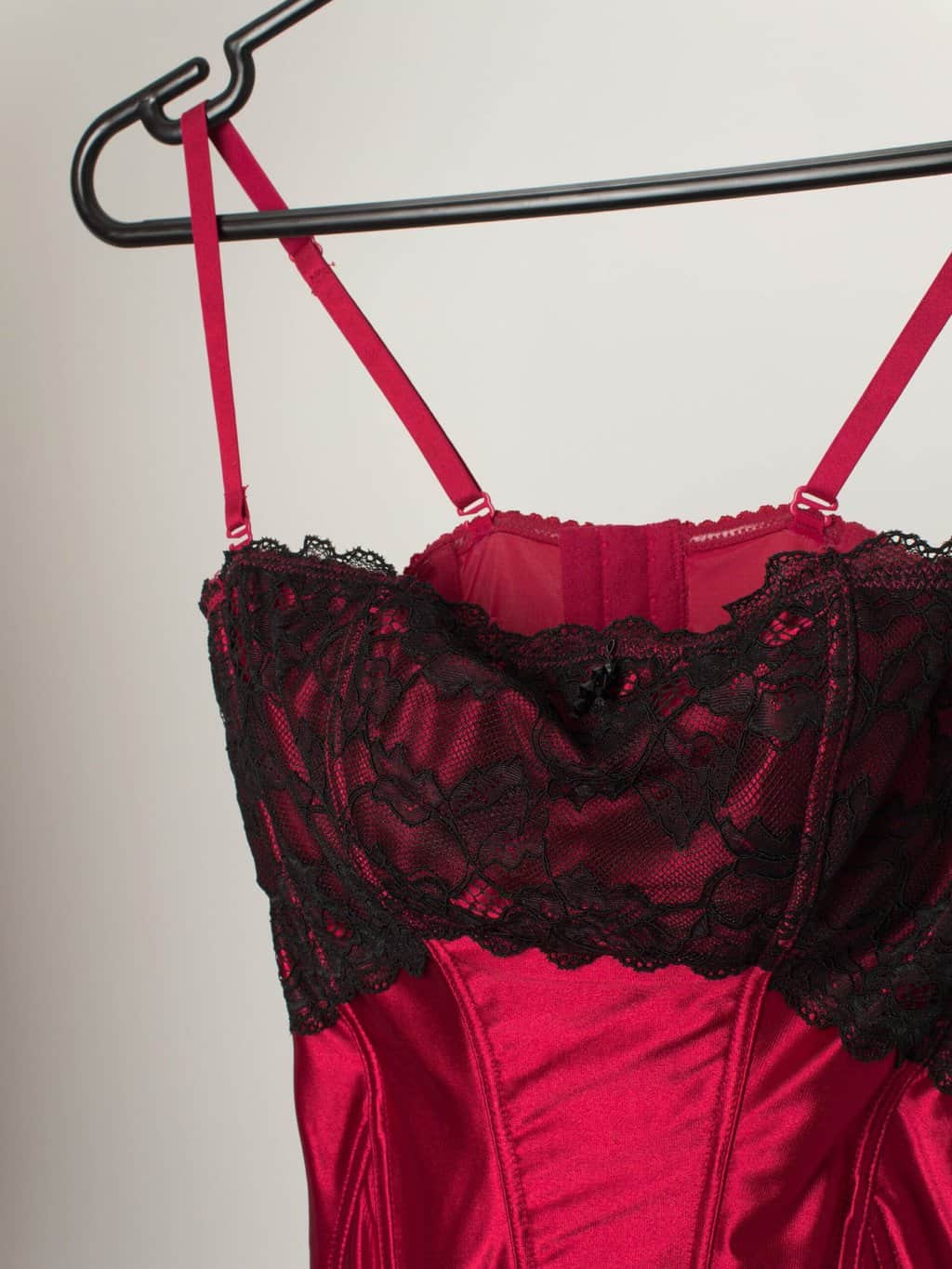 Vintage Satin Pink Corset With Black Lace Detail Small 34d 2